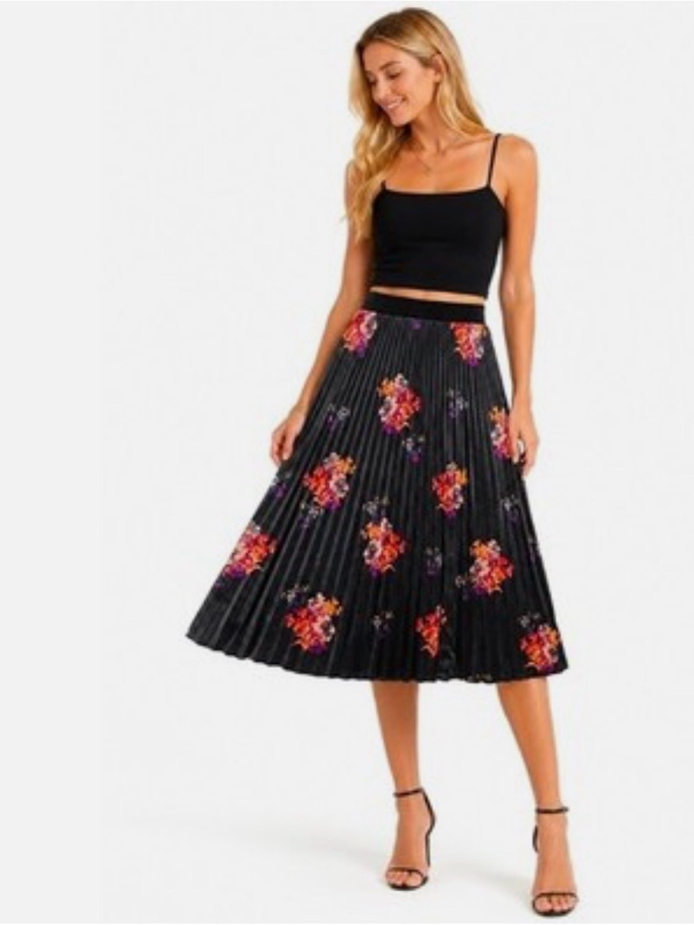 NWT Maeve Anthropologie Soft Velvet Flowy Midi Skirt Size XS